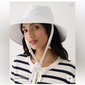 NWT JCrew bucket hat with ties in solid black